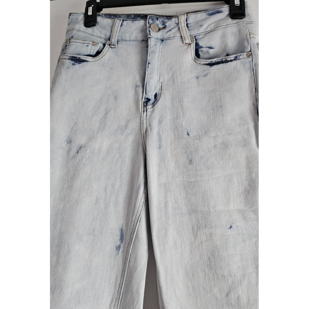 LUXE MODA woman‎ Sz 10 acid wash split leg ankle straight stretch jeans - Picture 3 of 7